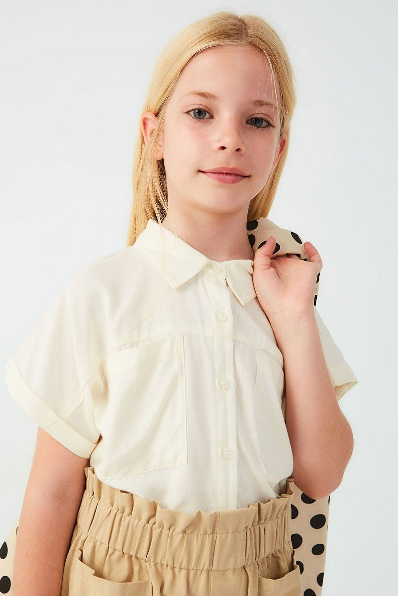 Camicia a maniche corte bambina
