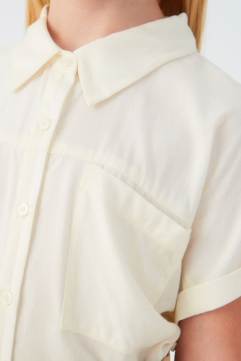 Camicia a maniche corte bambina