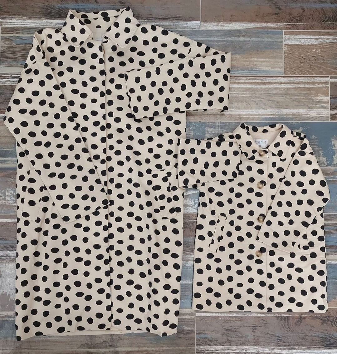 Trench impermeabile pois bambina