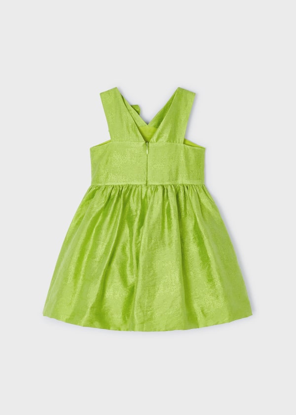Abito fiori in rilievo lino bambina