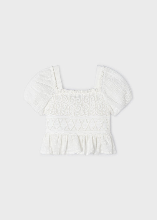 Blusa combinata uncinetto bambina