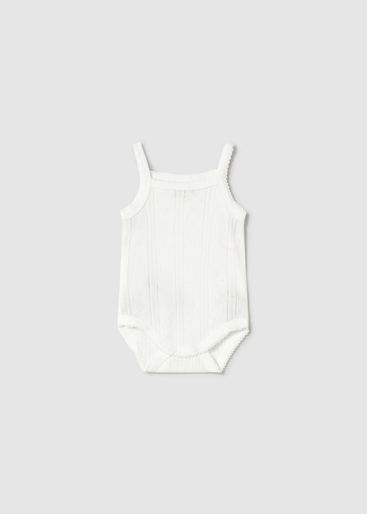 Body con bretelle traforato neonata
