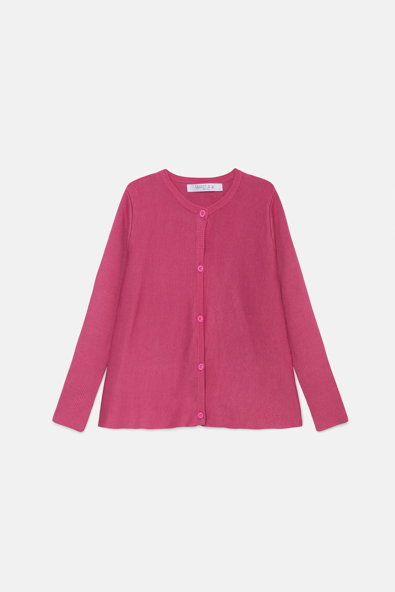 Cardigana maglia evasé rosa per bambina