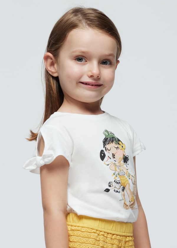 Completo 2 pezzi pantaloncino volant bambina