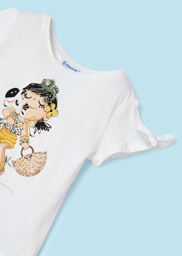 Completo 2 pezzi pantaloncino volant bambina