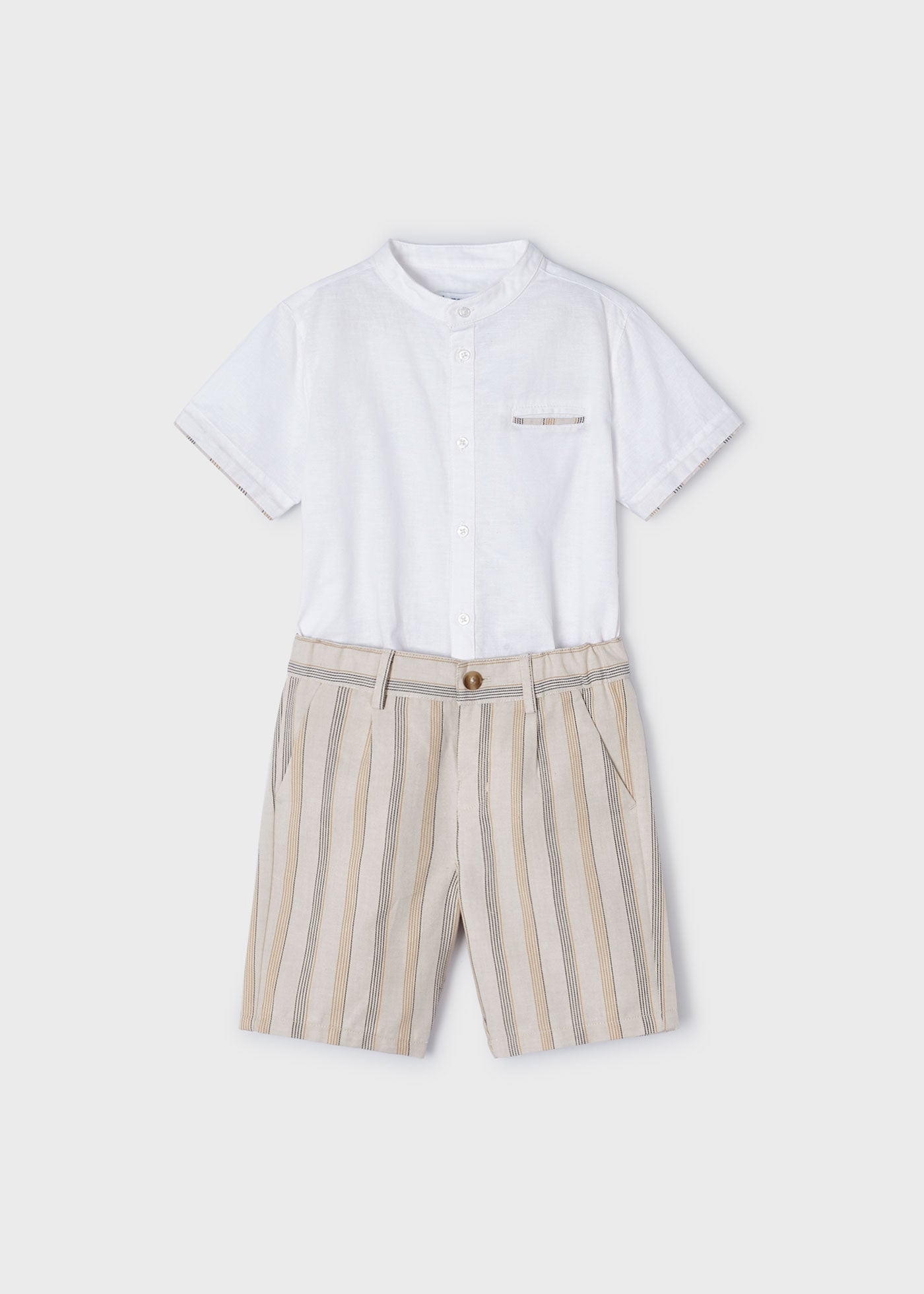 Completo 2 pezzi righe lino bambino