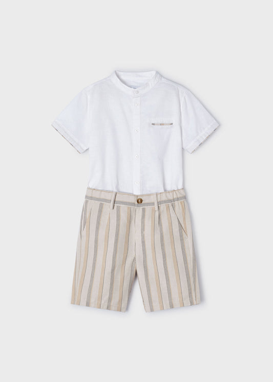 Completo 2 pezzi righe lino bambino