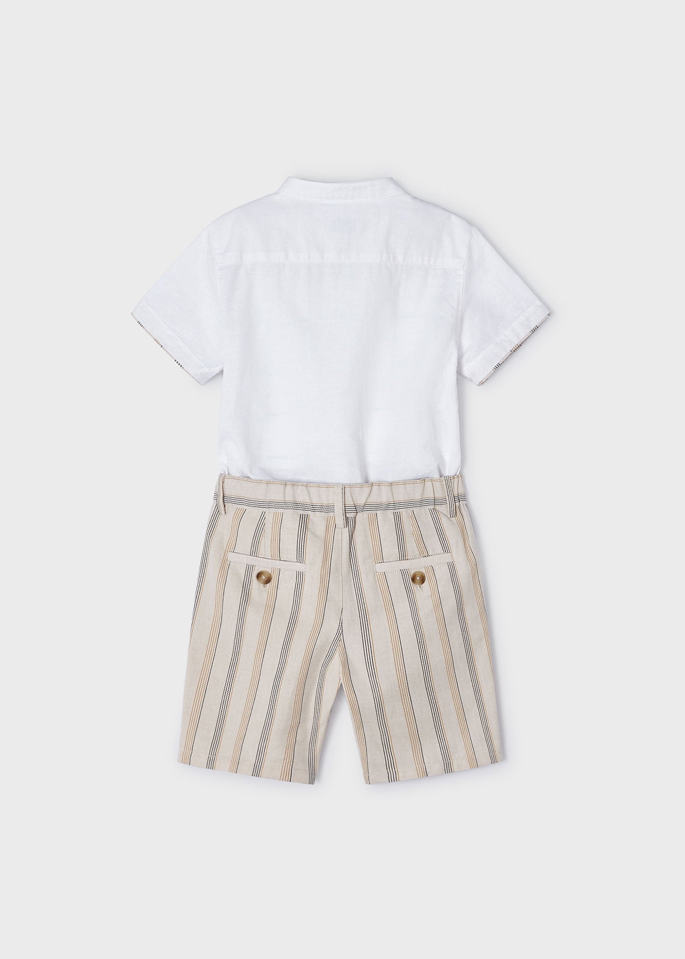 Completo 2 pezzi righe lino bambino