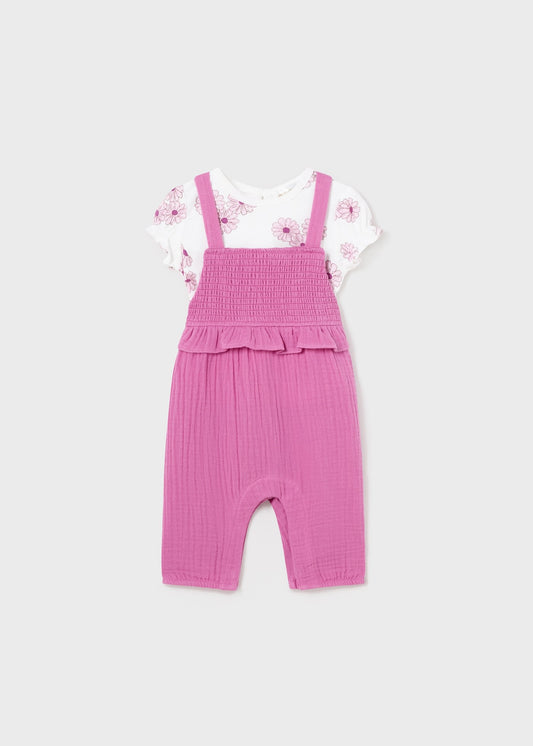 Completo 2 pezzi salopette neonata