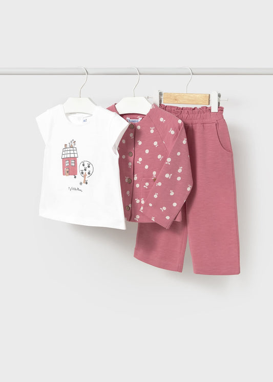 Completo 3 pezzi con giacca stampata bimba