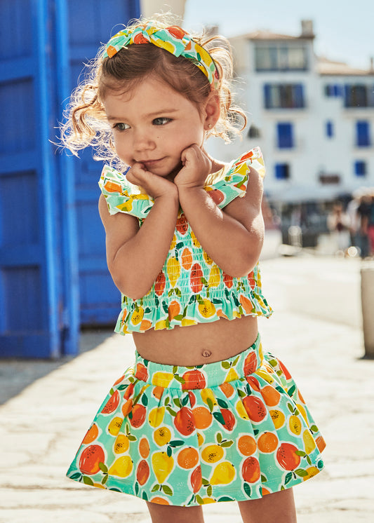 Vestito con fascia stampata bimba