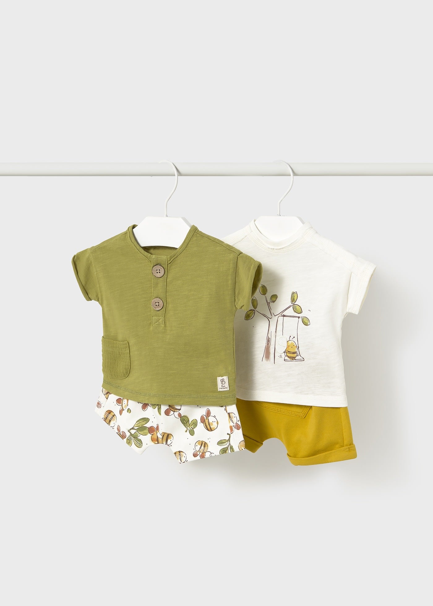 Completo 4 pezzi pantaloncino neonato