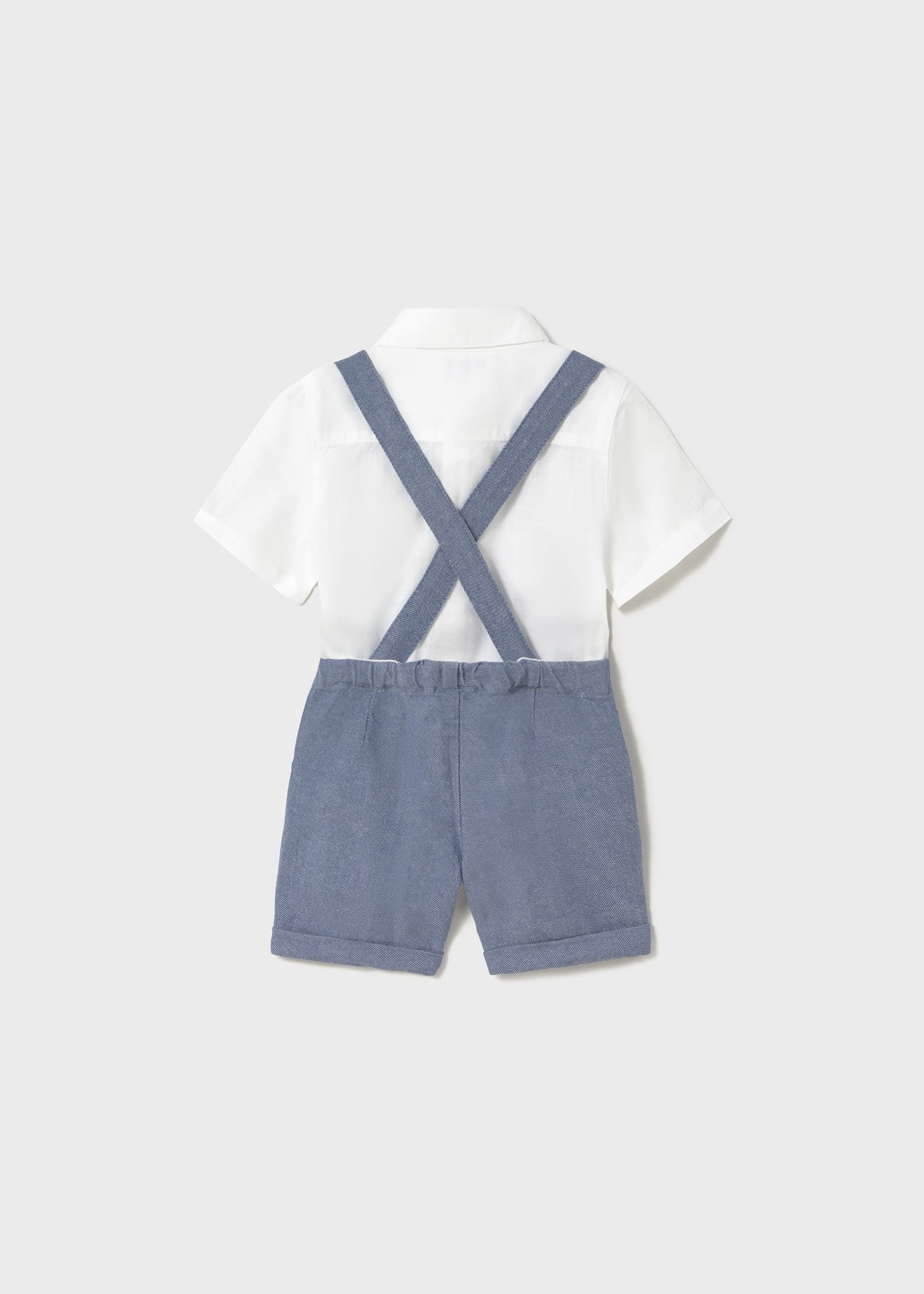 Completo con bermuda e camicia con papillon bimbo