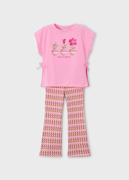 Completo leggings flare e maglietta bambina
