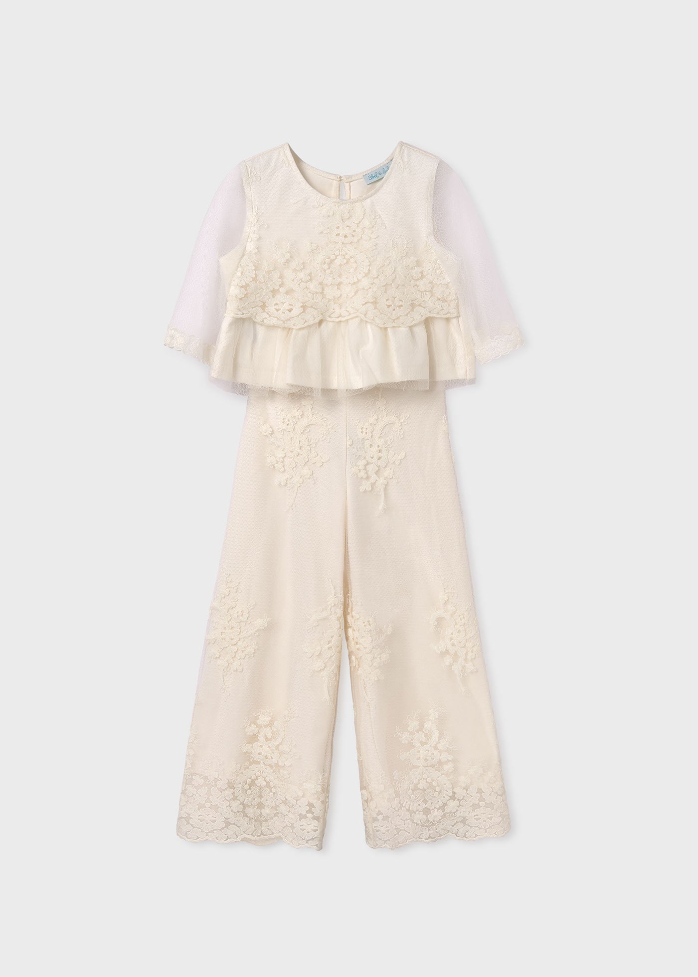 Completo Pantalone Tulle Jacquard Bambina