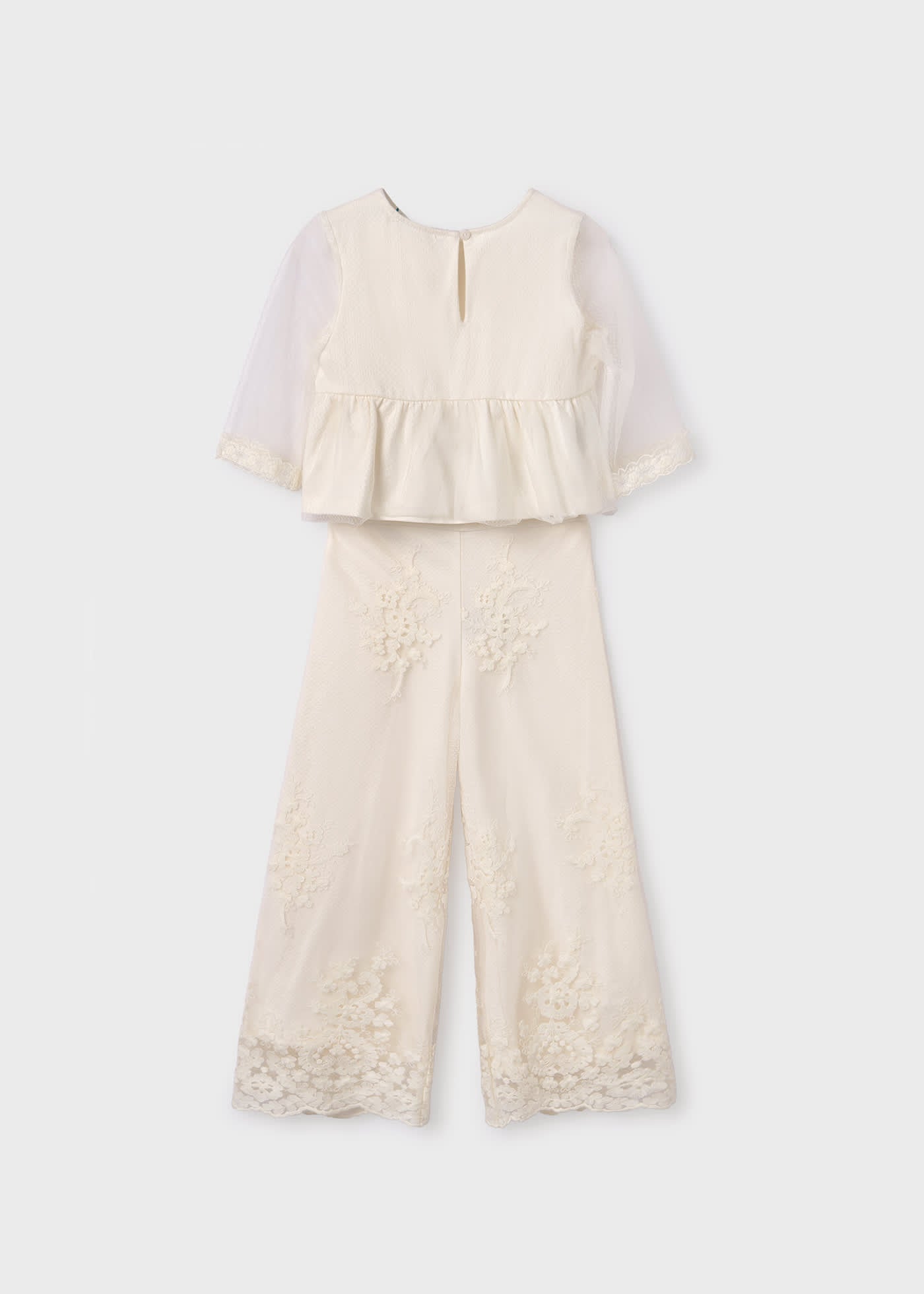 Completo Pantalone Tulle Jacquard Bambina