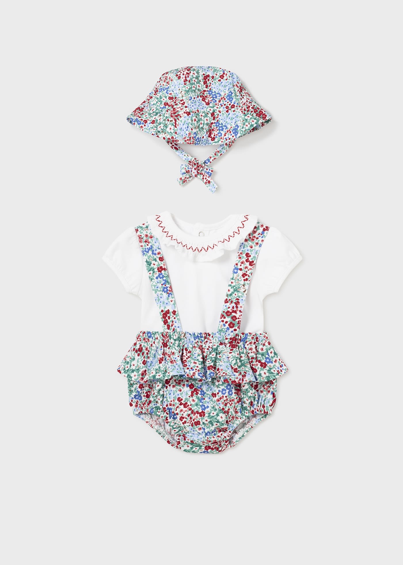 Completo 3 pezzi fiori neonata