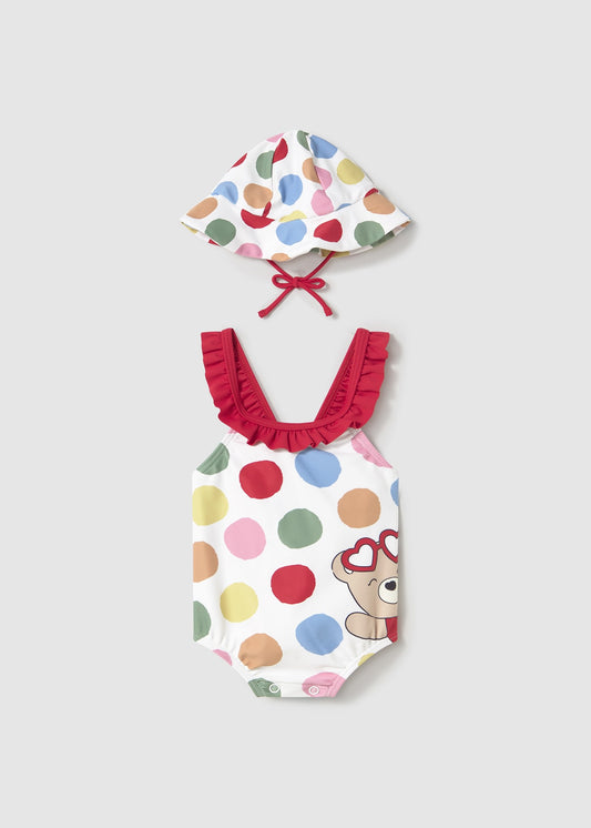Costume cappello con protezione solare neonata