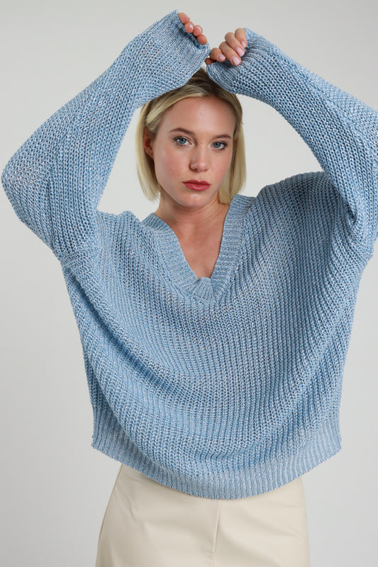 Pull Scollo a V in Lurex Susy Mix