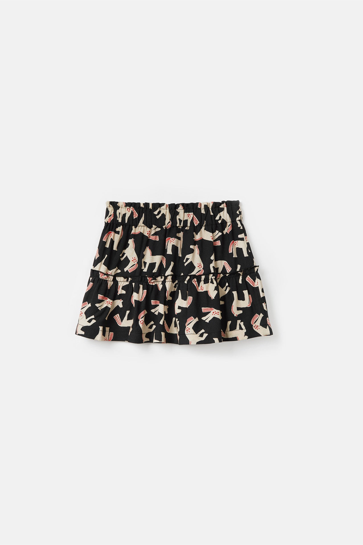 Gonna corta per bambina con stampa di cavalli