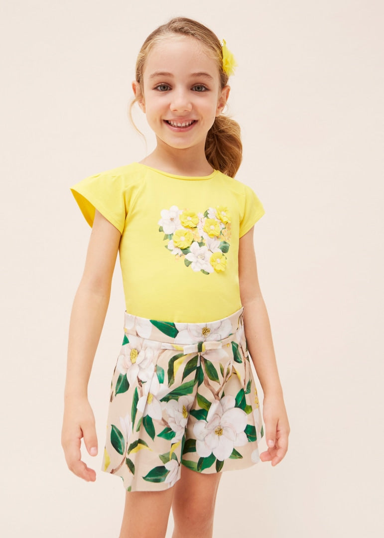 Pantaloncini stampa floreale bambina
