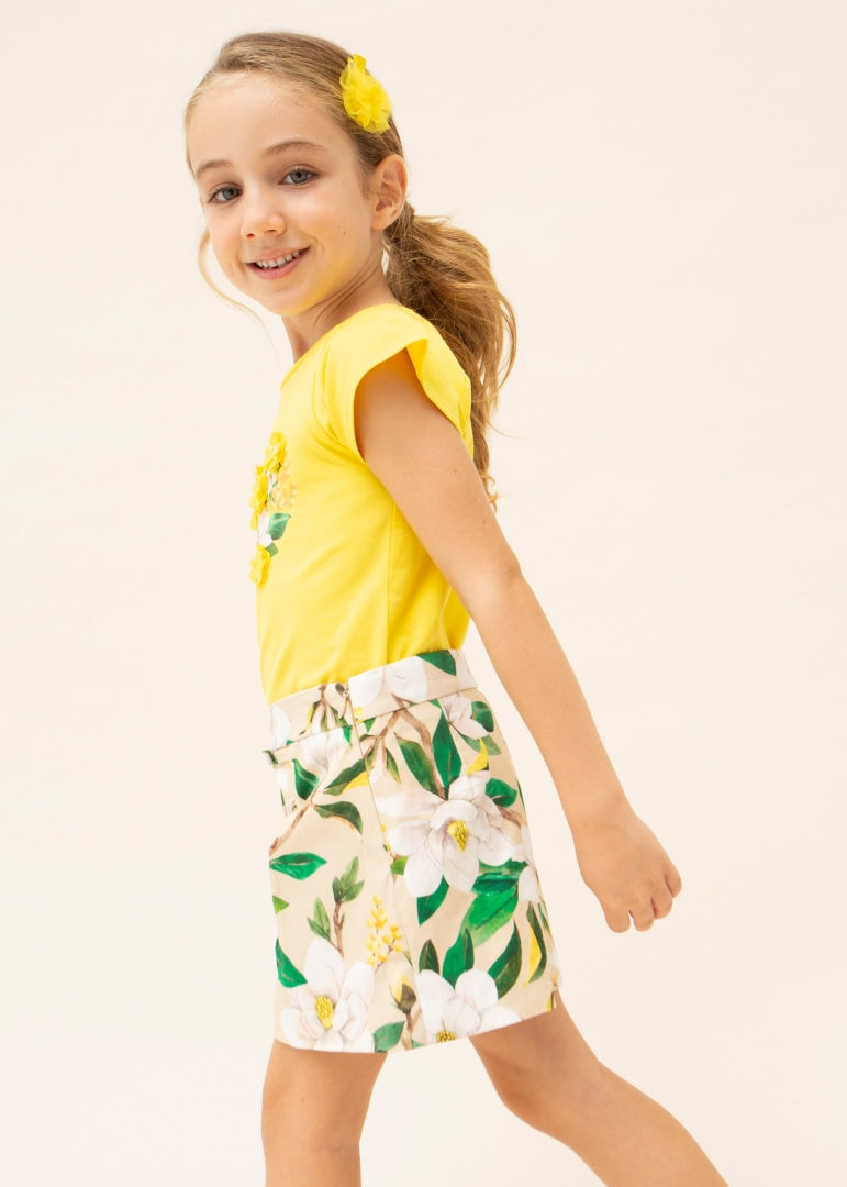 Pantaloncini stampa floreale bambina