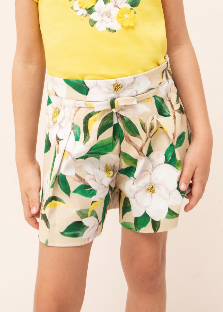 Pantaloncini stampa floreale bambina