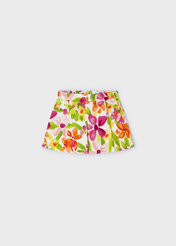 Gonna pantalone satinato stampato bambina