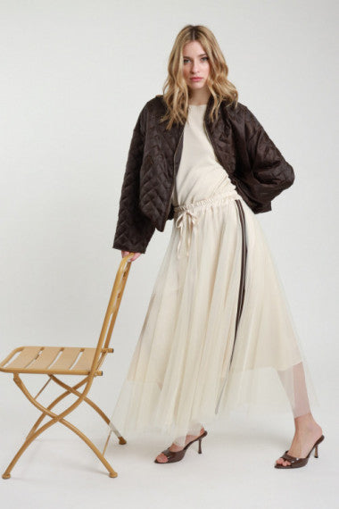 Gonna in tulle con bande