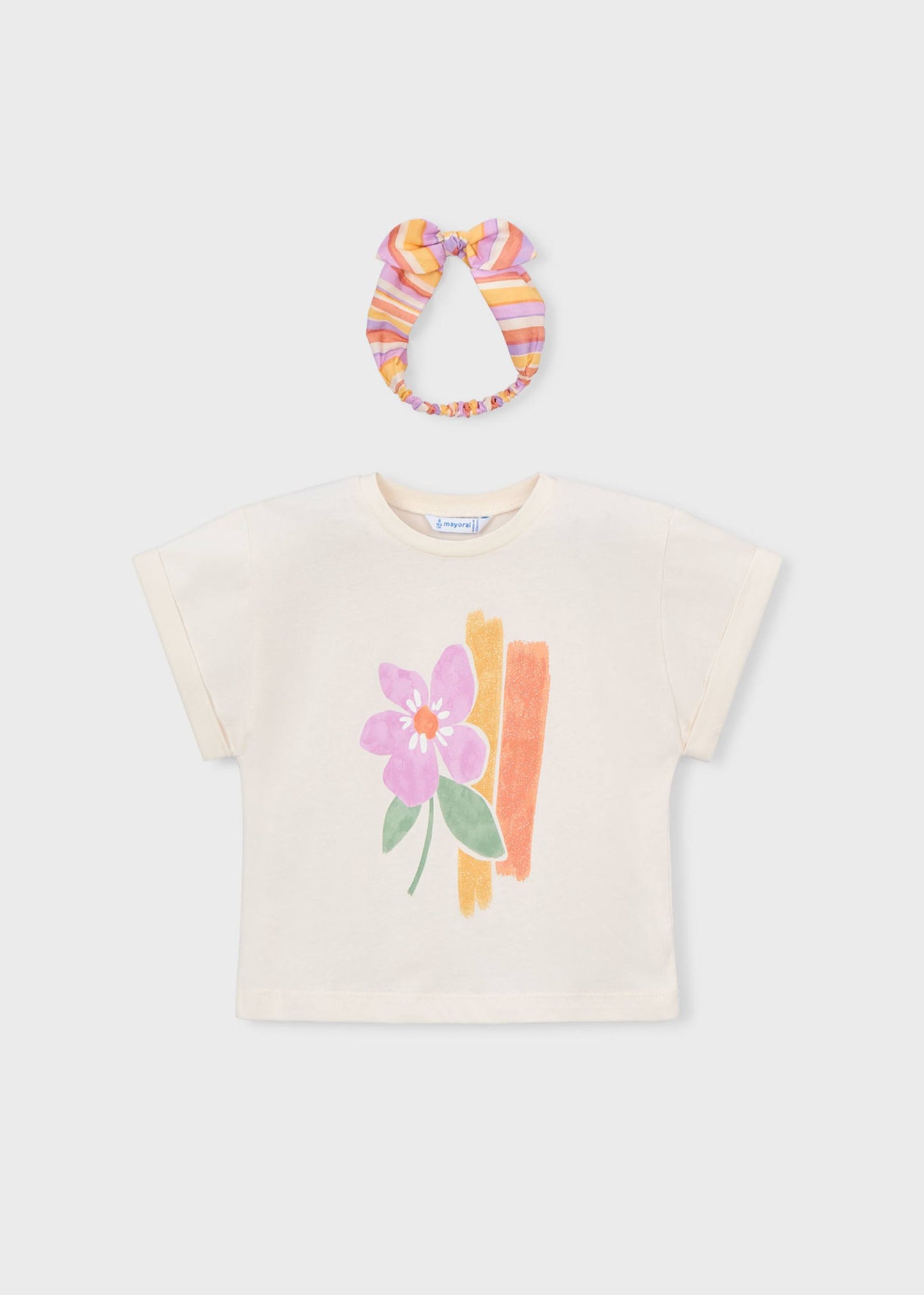 Maglietta con elastico per capelli stampato bambina