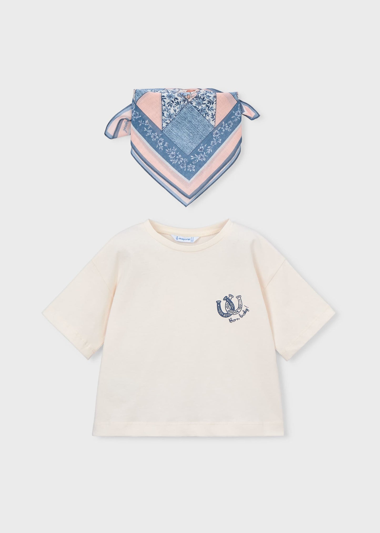 Maglietta con fazzoletto stampato bambina