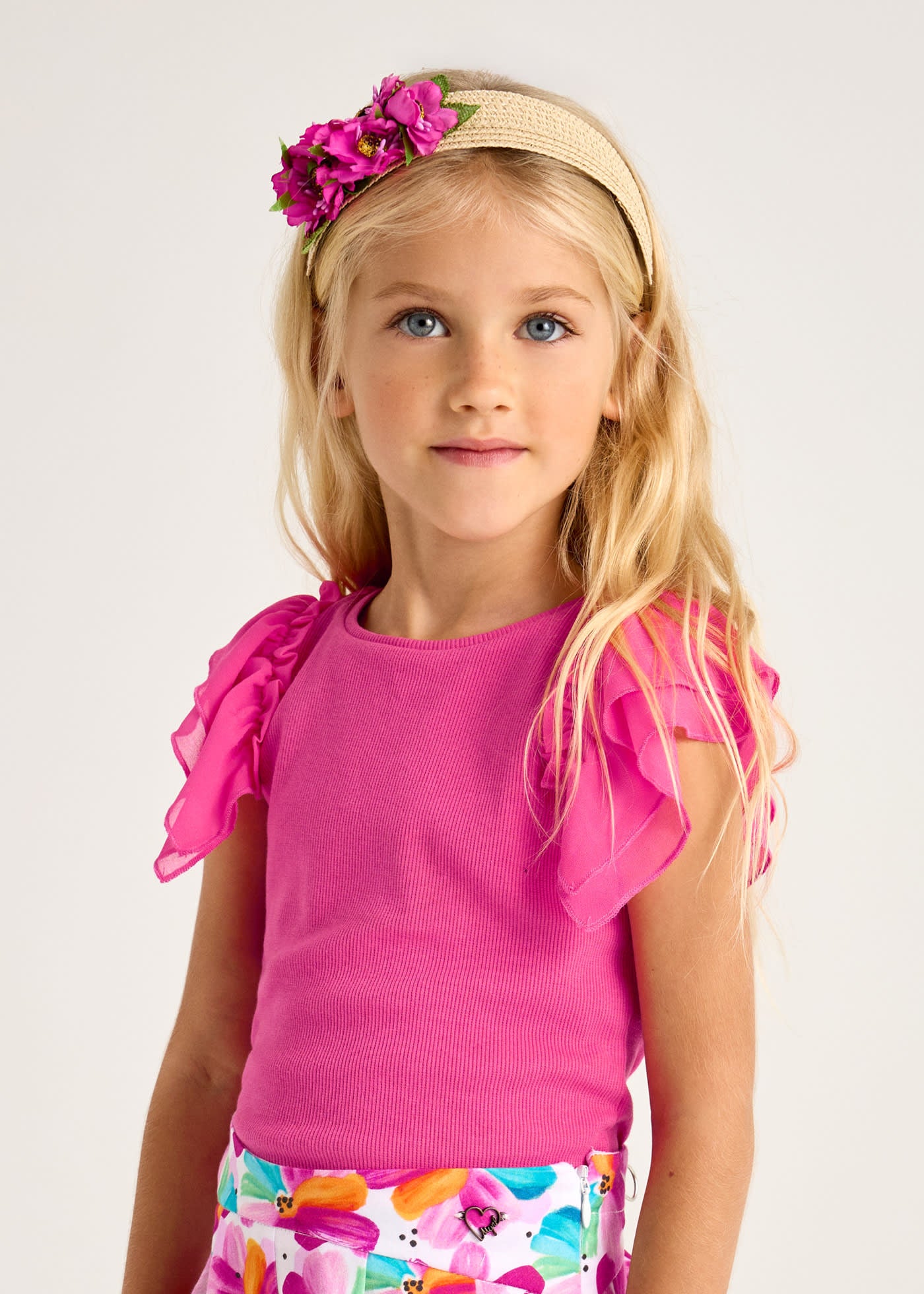 Maglietta volant chiffon bambina