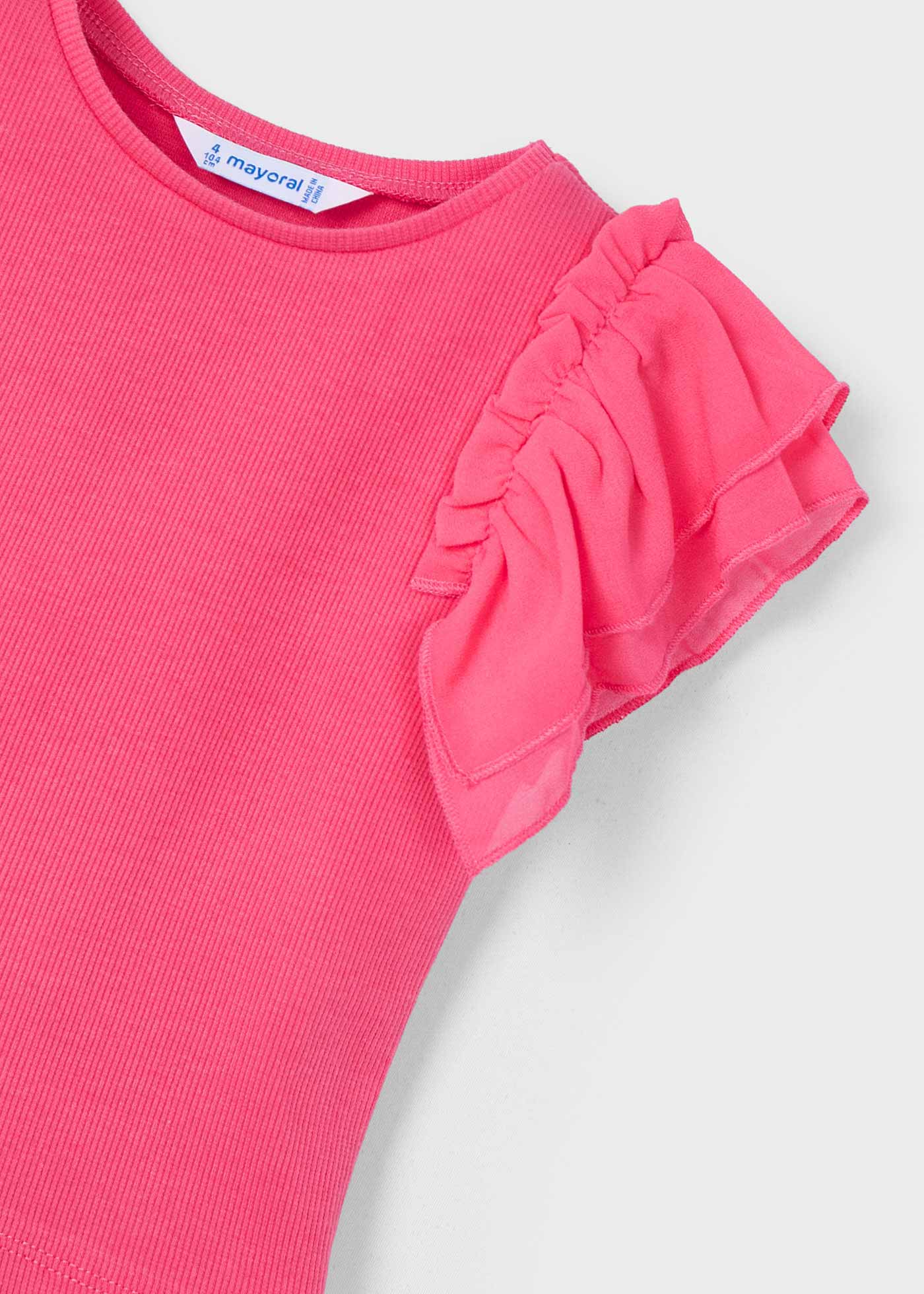 Maglietta volant chiffon bambina