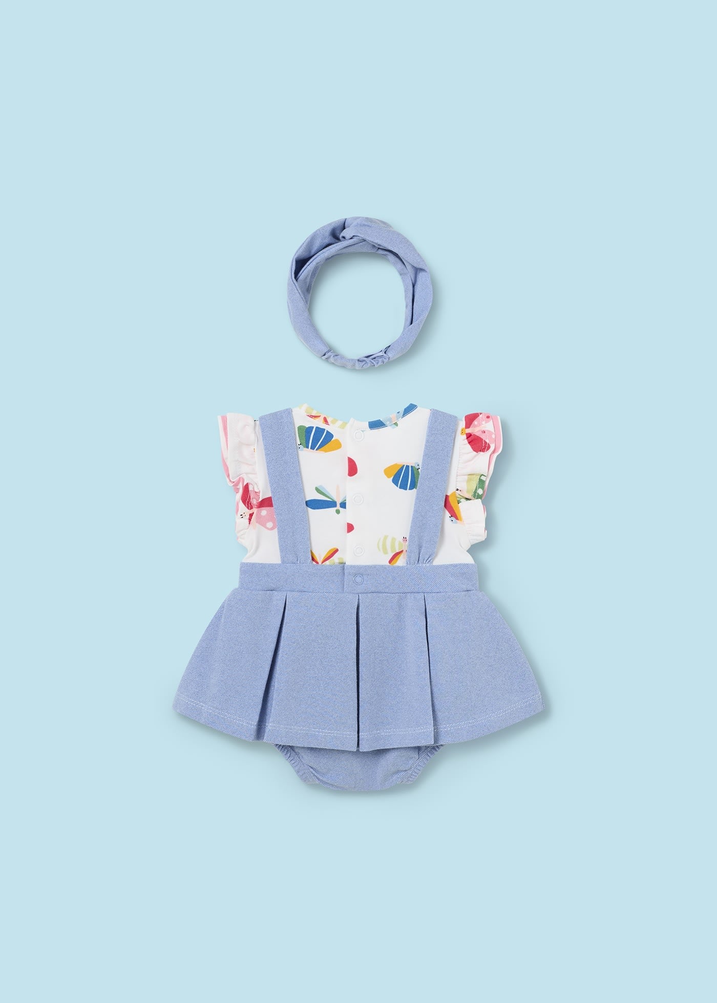 Pagliaccetto con fascia abbinata Better Cotton neonata