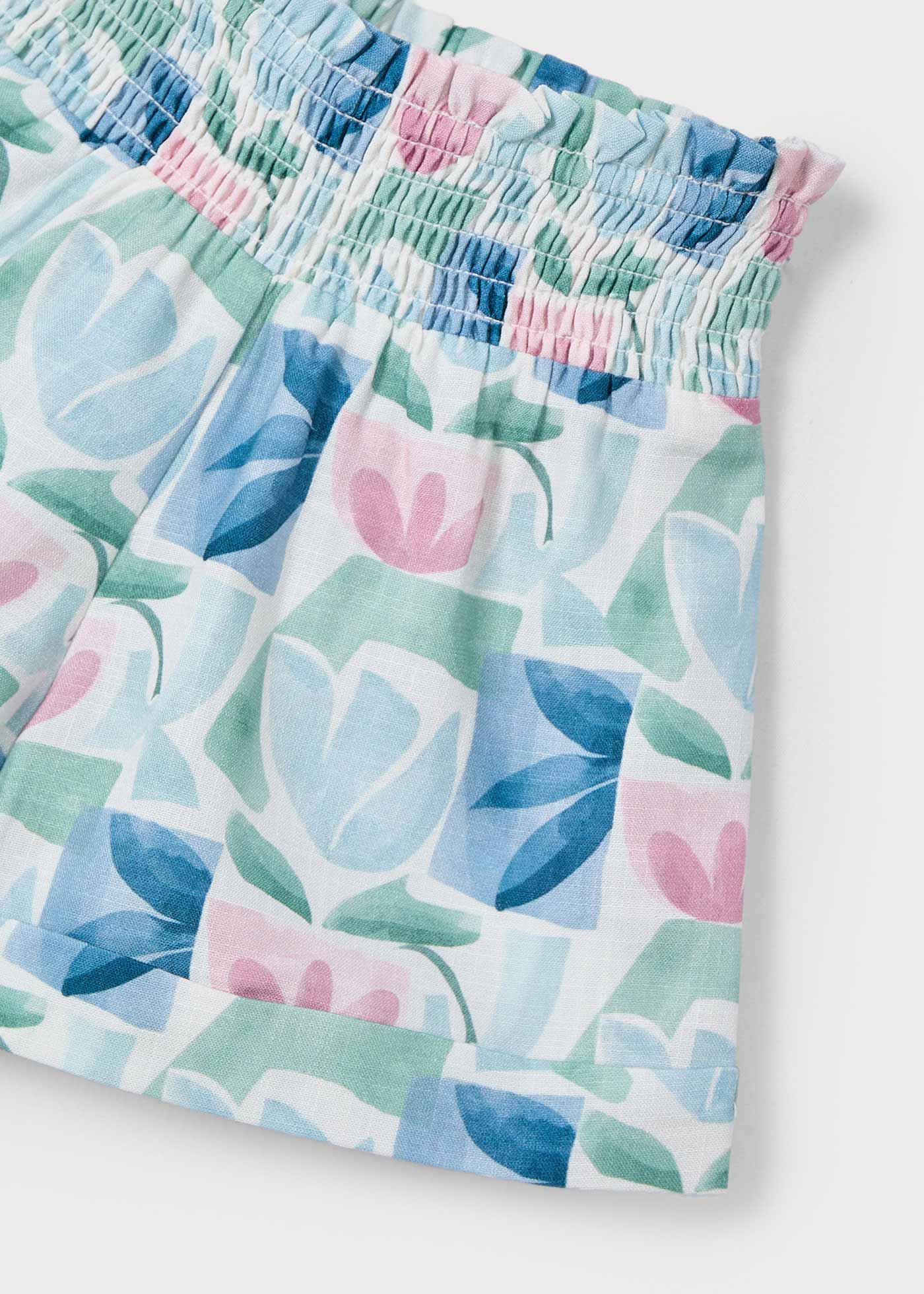 Pantaloncino fiori geometrico bambina