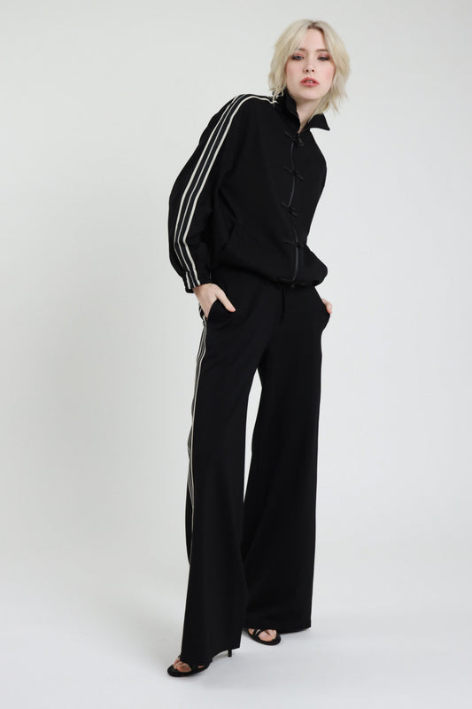 Pantalone palazzo con bande