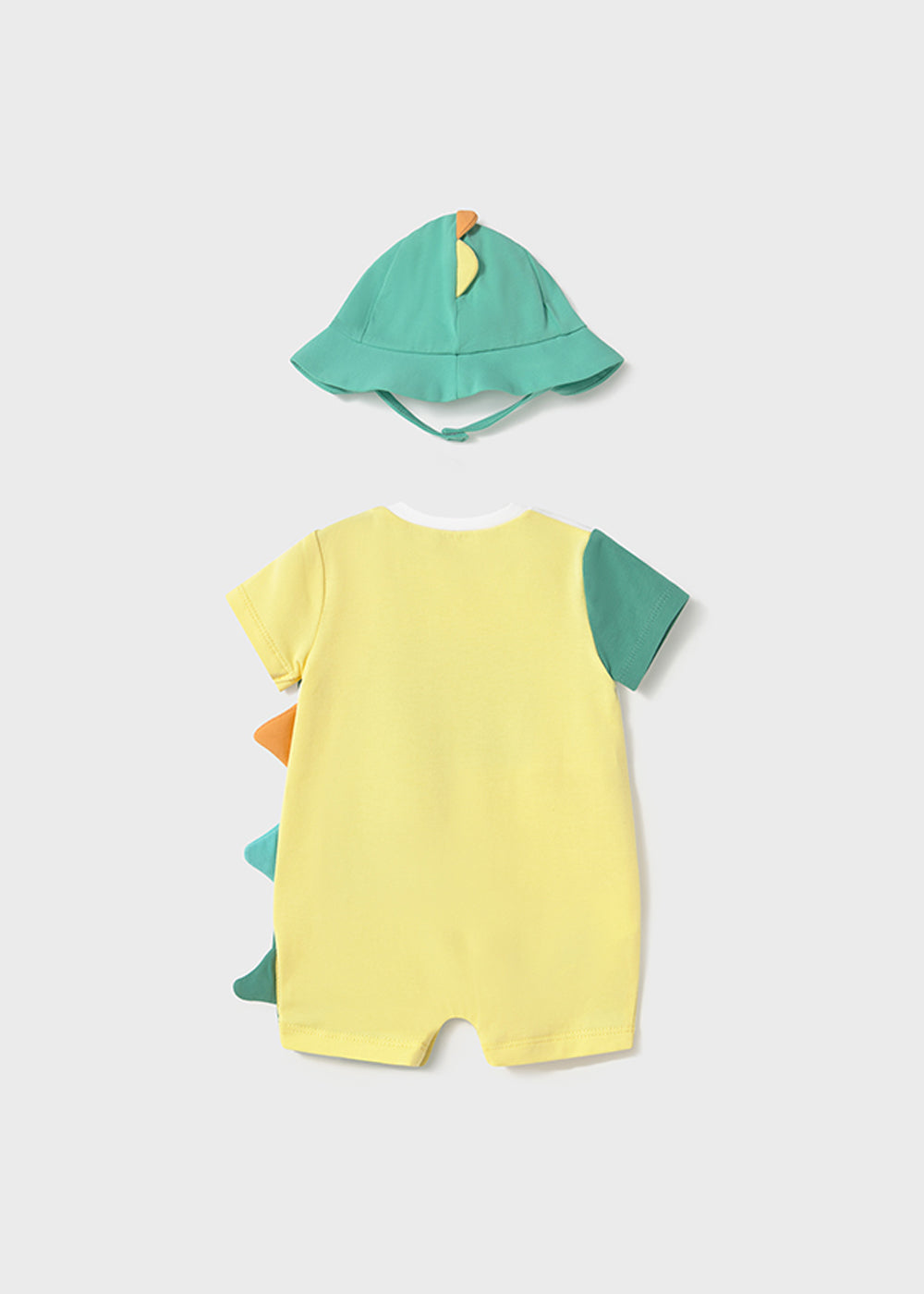 Pagliaccetto finta salopette con cappello neonato