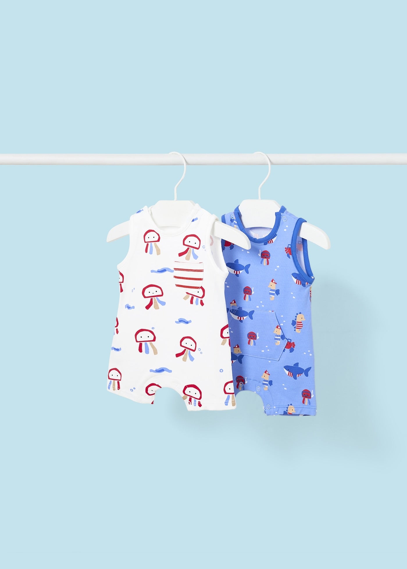 Set 2 pigiami senza maniche neonato