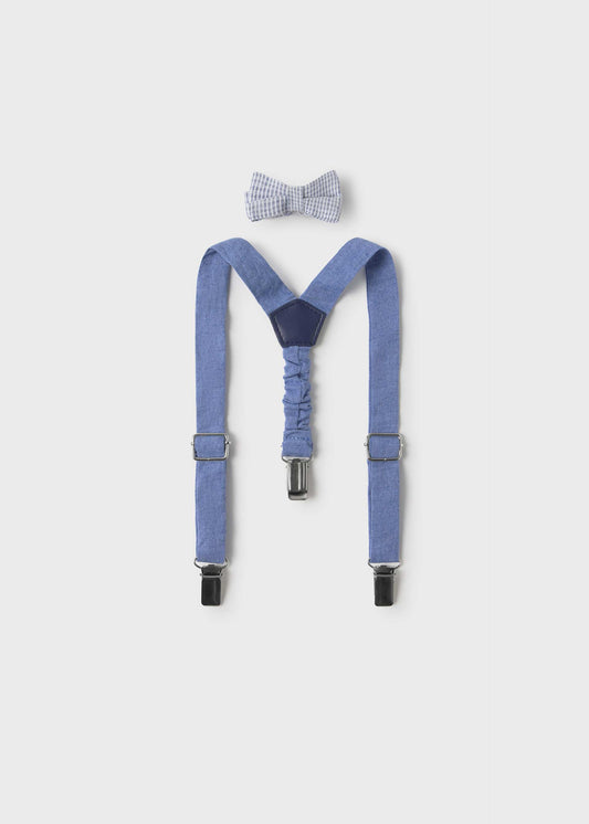 Set bretelle e papillon neonato