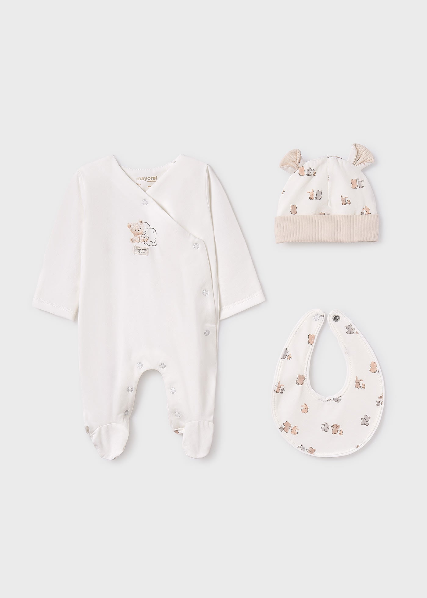 Set regalo 3 pezzi con pigiama neonato