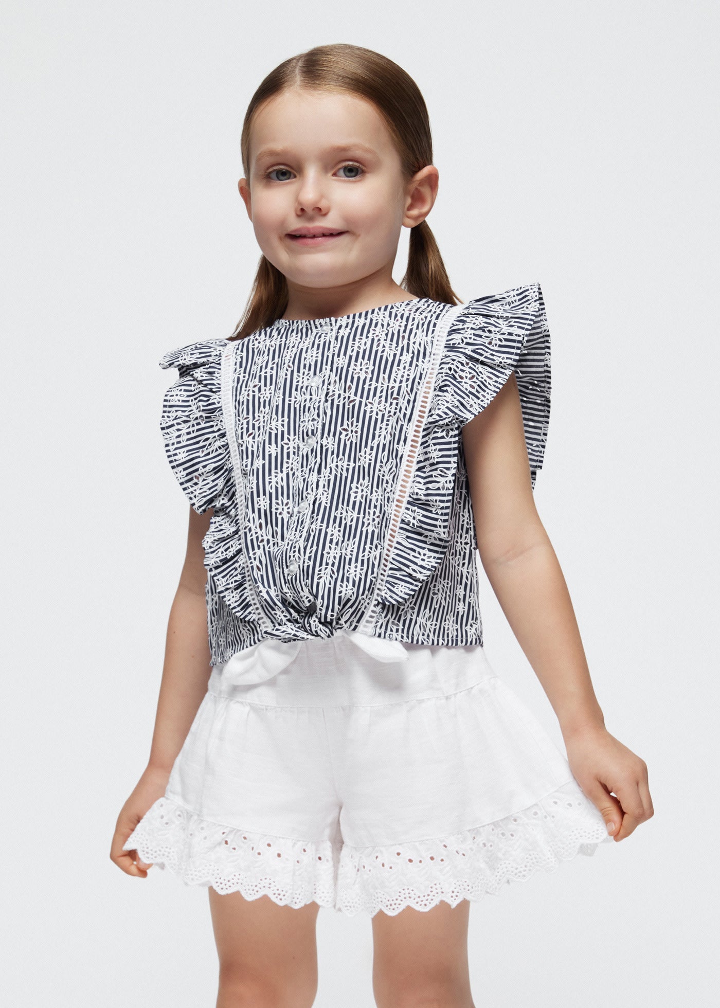 Short volant traforati bambina