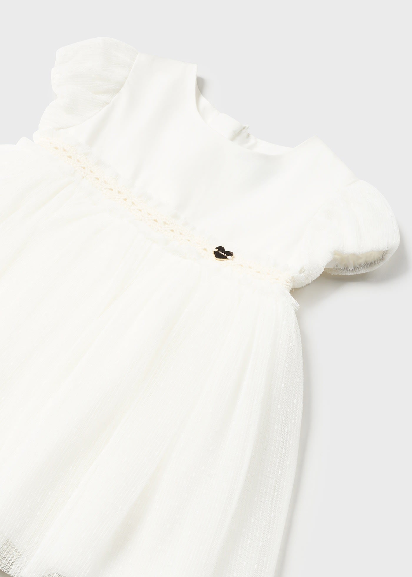 Vestito combinato tulle plissettato bimba