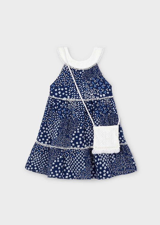 Vestito con borsa guipure bambina