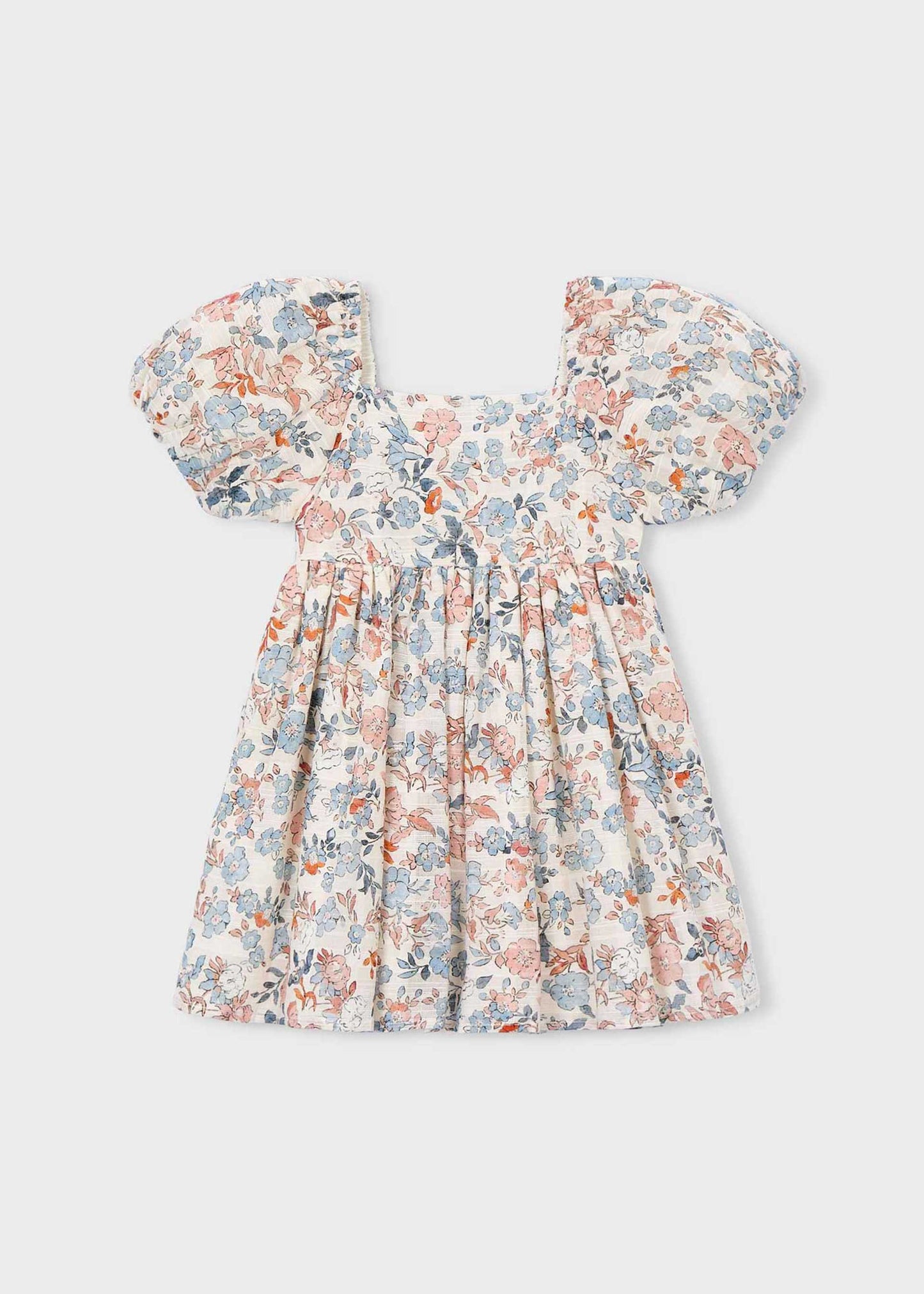 Vestito fiori manica a palloncino bambina