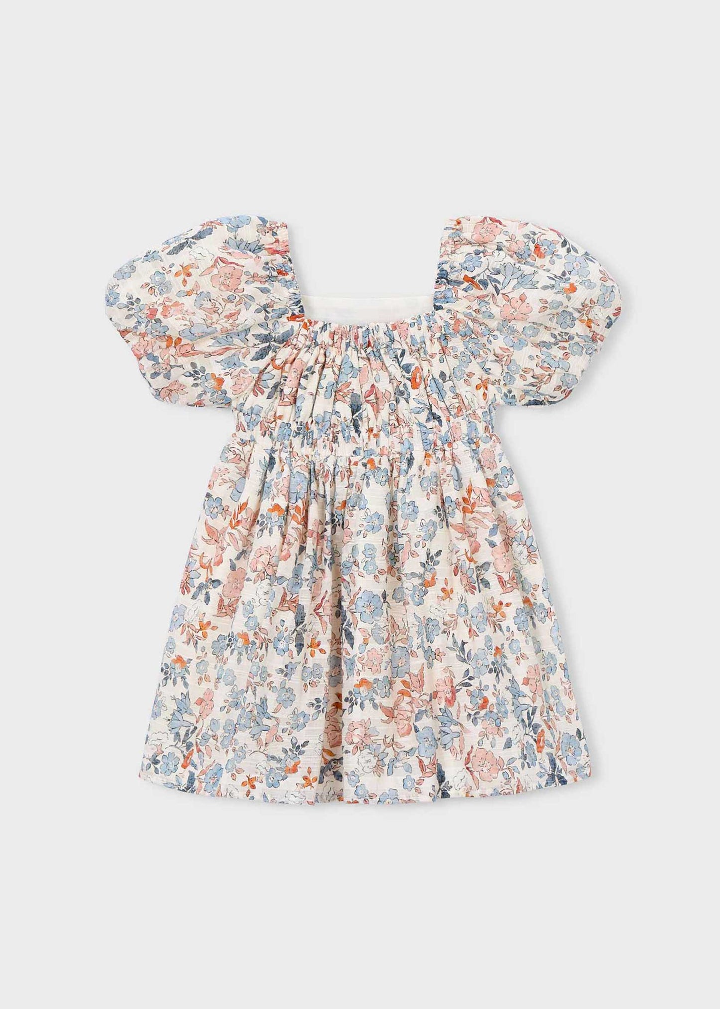 Vestito fiori manica a palloncino bambina
