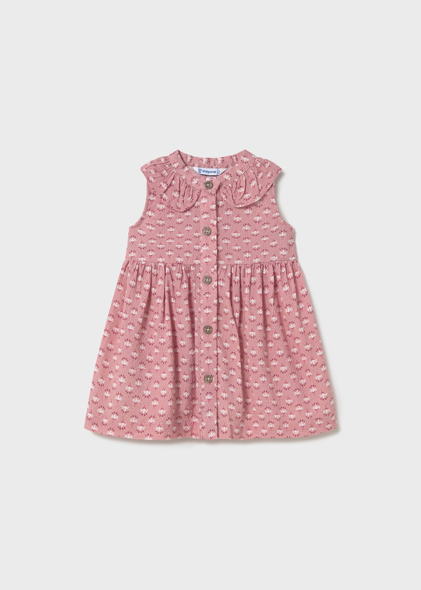 Vestito stampato con bottoni bimba