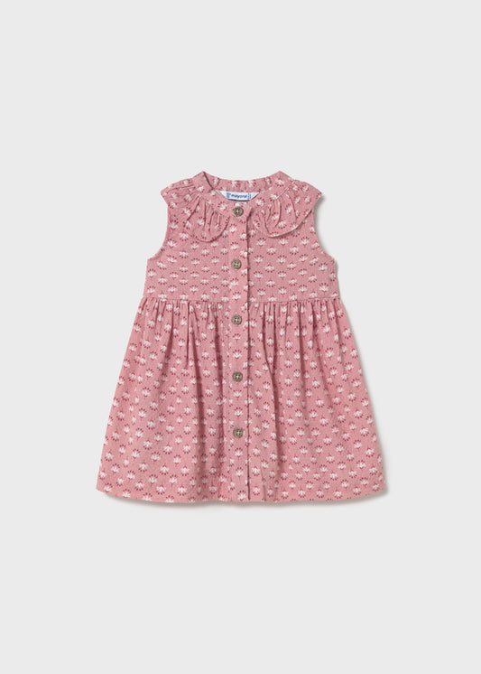 Vestito stampato con bottoni bimba