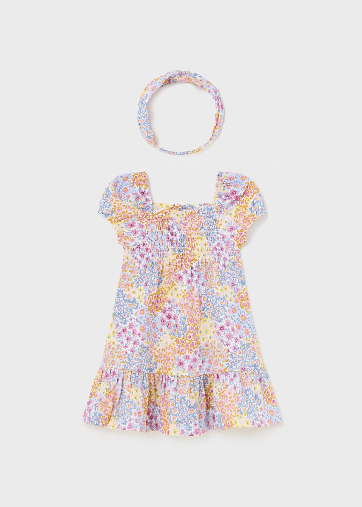 Vestito stampato con fascia bimba