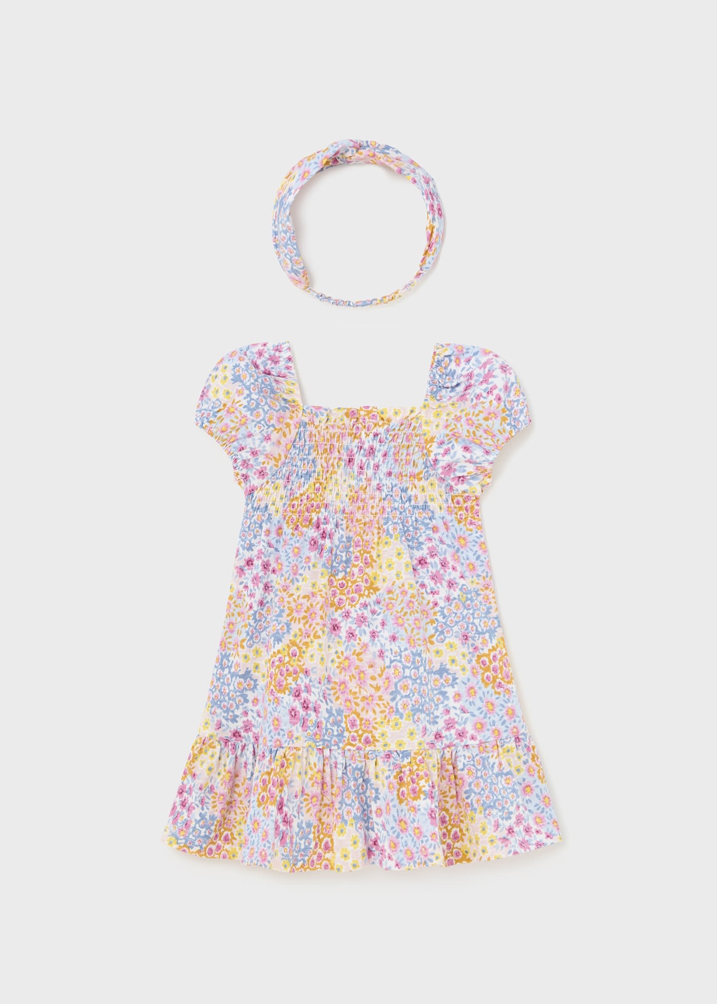 Vestito stampato con fascia bimba