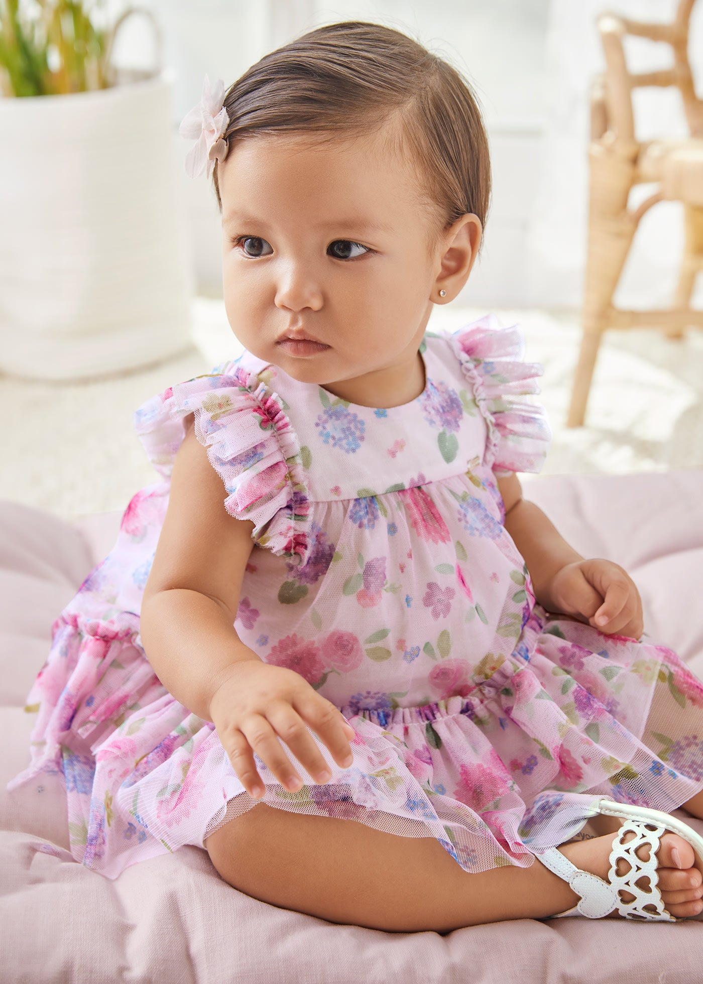 Vestito stampato tulle neonata